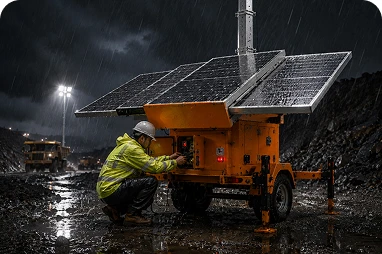 A large-scale copper-gold mine off-grid solar lighting project in Papua Province, Indonesia