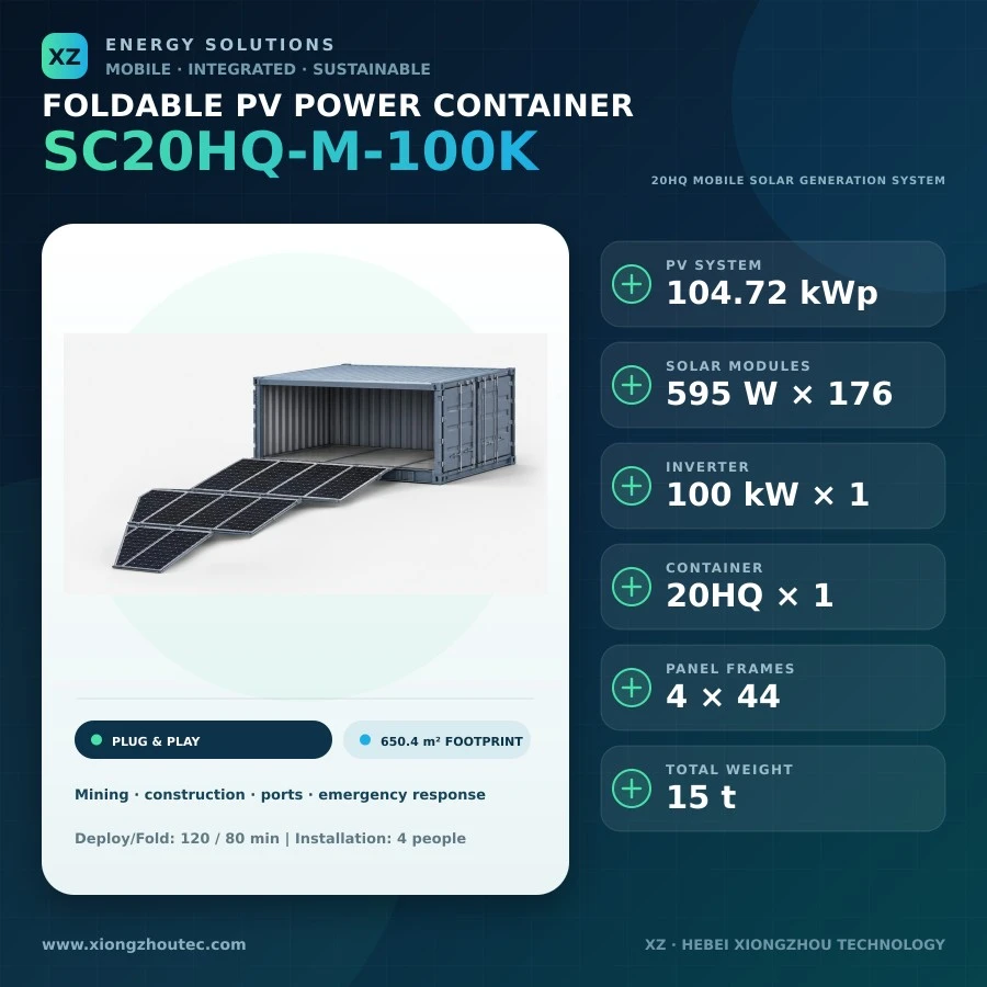 SC20HQ-M-100K 20HQ Foldable PV Power Container